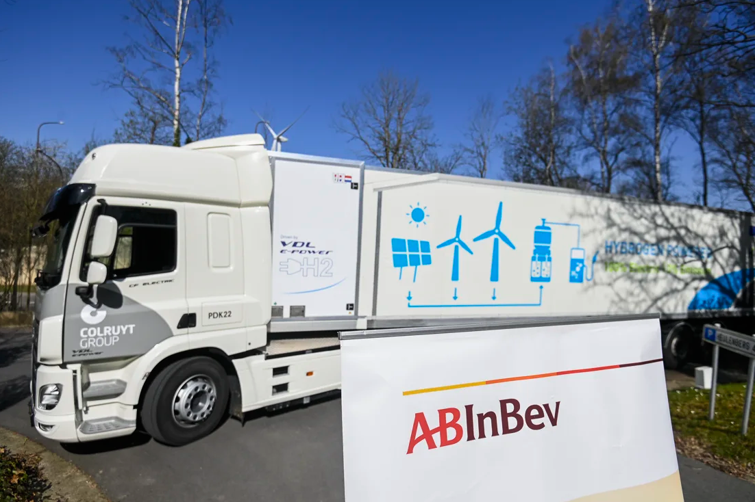 AB InBev beer delivered by fuel cell truck to Colruyt