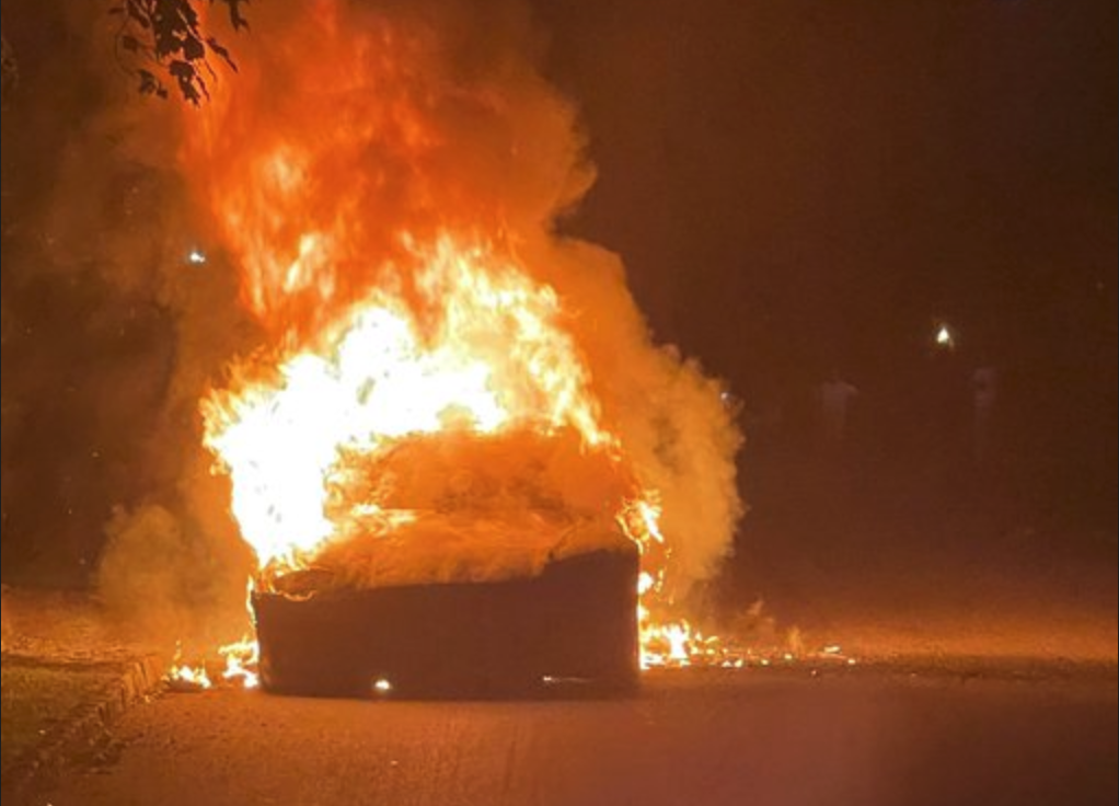 Tesla Model S Plaid bursts into flames while driving