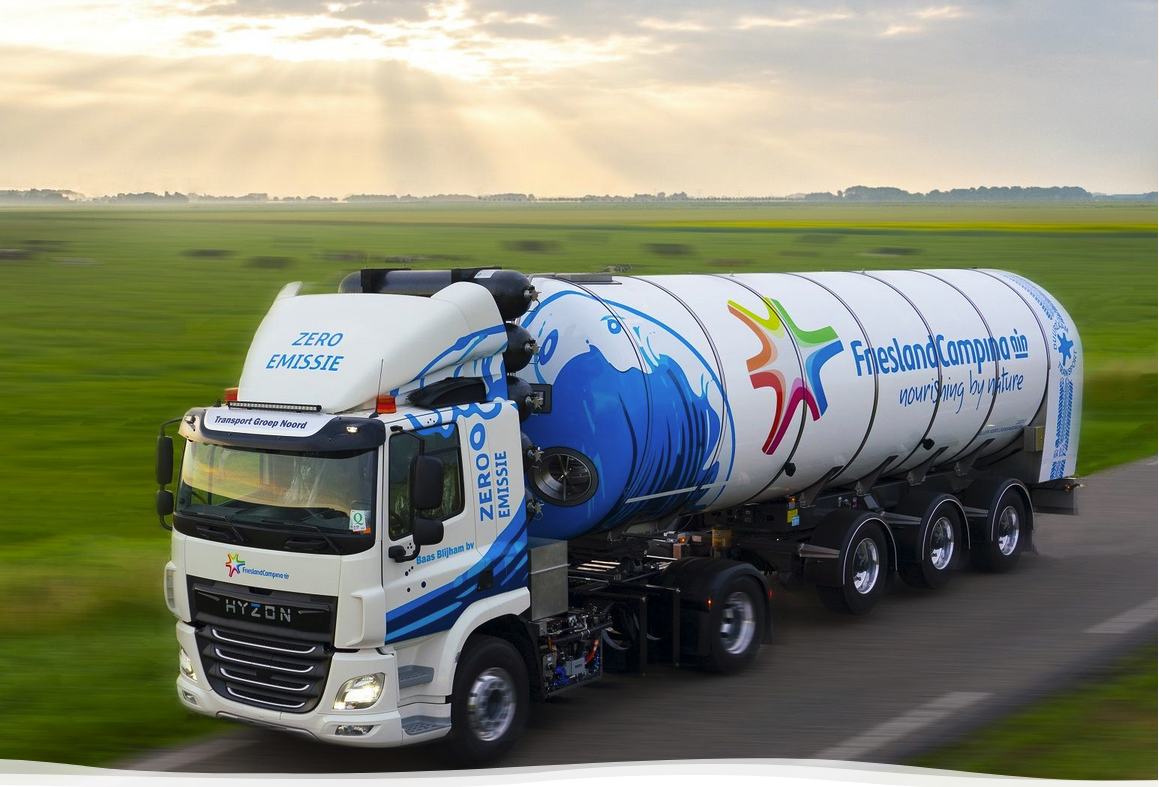 Hyzon 50-ton milk truck on hydrogen on Dutch roads