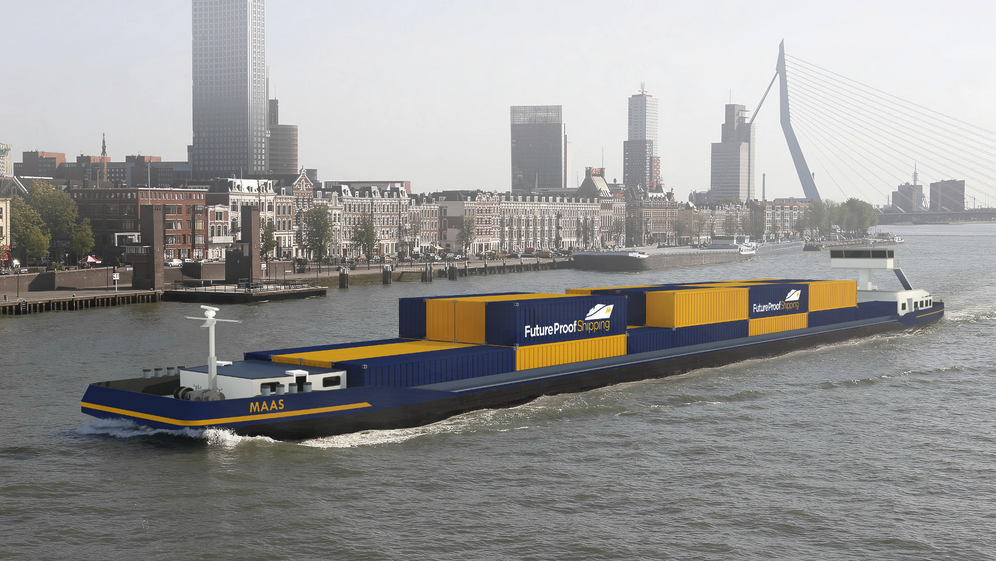 Container barge FPS Maas to start sailing on hydrogen