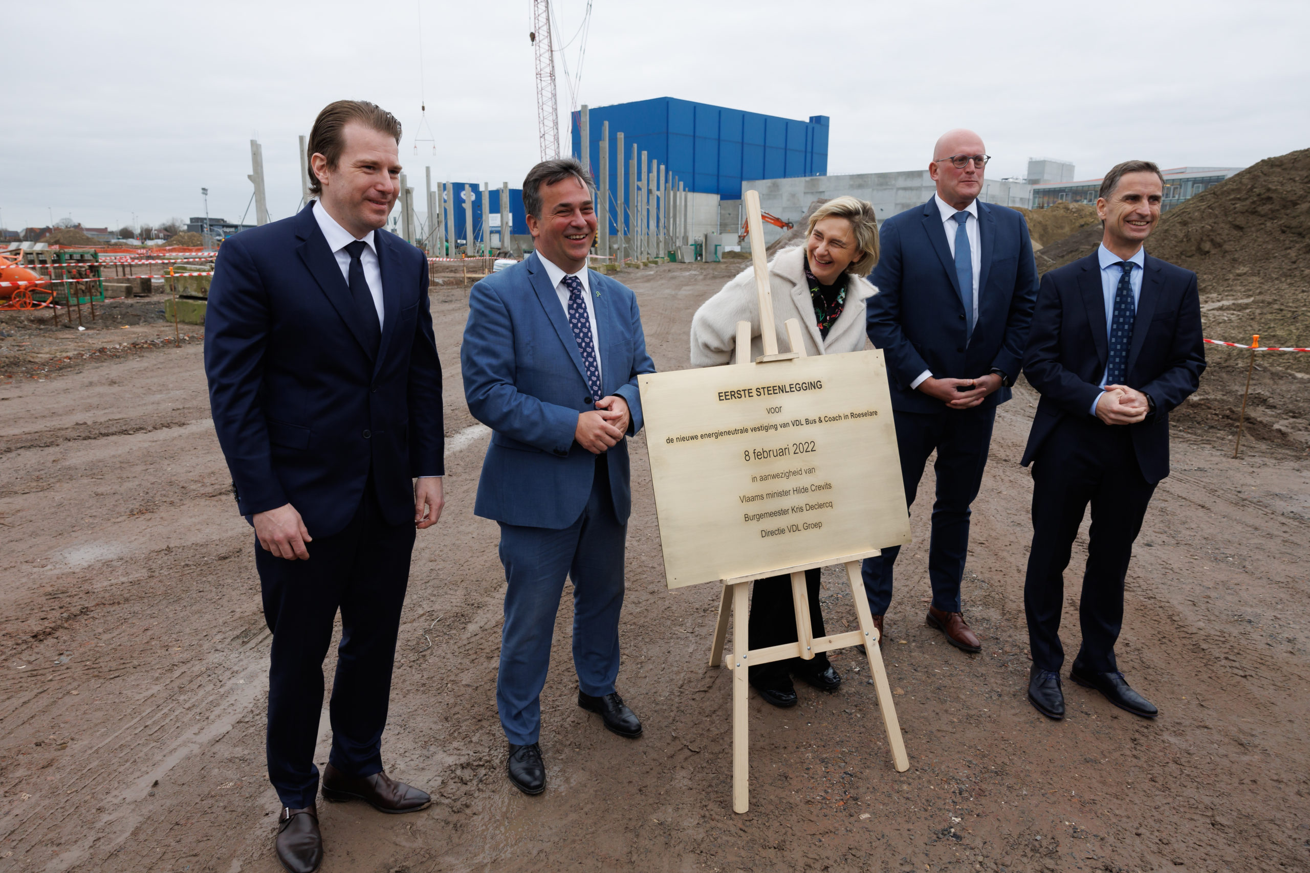VDL casts first stone of new e-bus plant in Roeselare