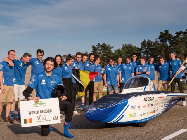 Belgian solar car beats world record: 1 051 km in 12 hours