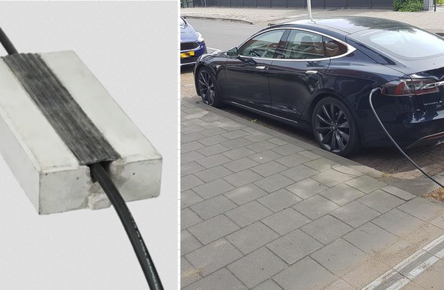Hasselt experiments with EV cable duct paving stone