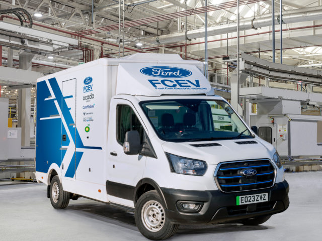 Ford pilots hydrogen-fueled E-Transit in the UK