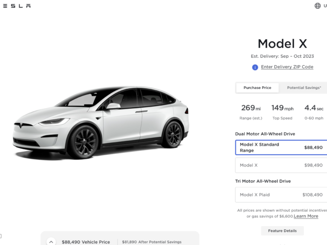 New Standard versions slash prices on Tesla Model X and Y
