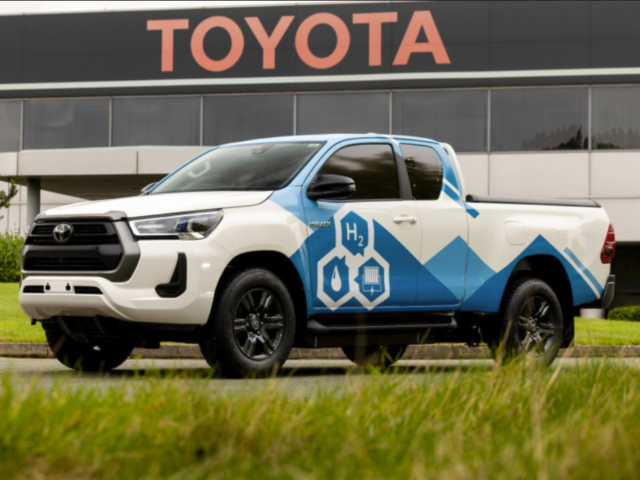 Toyota finally shows prototype hydrogen fuel cell Hilux pickup